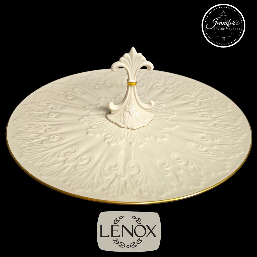 Lenox Vintage Ivory Chateau Collection Center Handle Serving Tray